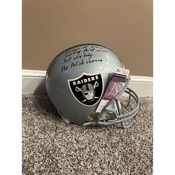 Sebastian Janikowski signed autographed Oakland Raiders full size rep helmet BAS - Picture 1 of 6